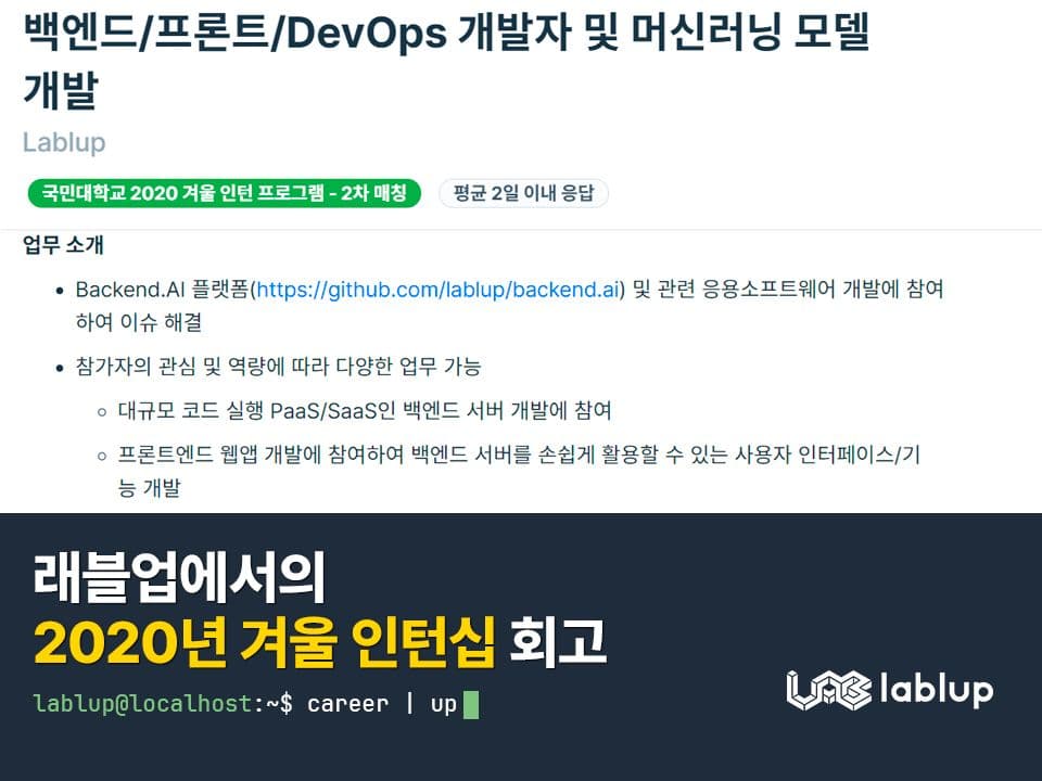 래블업에서의 2020년 겨울 인턴십 회고
